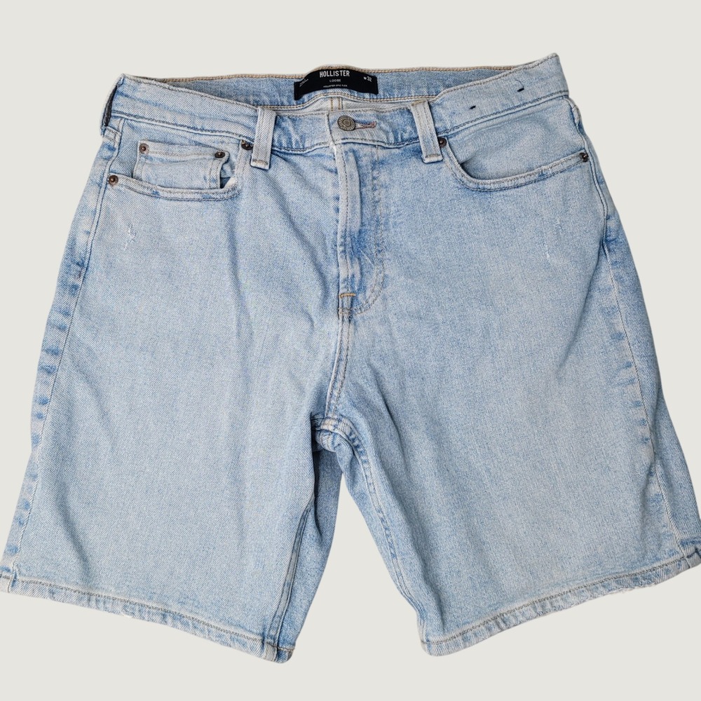 Hollister Loose Jean Shortsβ Mens 32 Light Wash Epic Flex Denim 328T2257